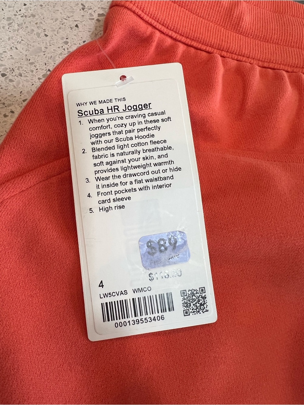 lululemon High-Rise Scuba Jogger in Warm Coral (orange) NEW WITH TAGS ATTACHED - Picture 3 of 12